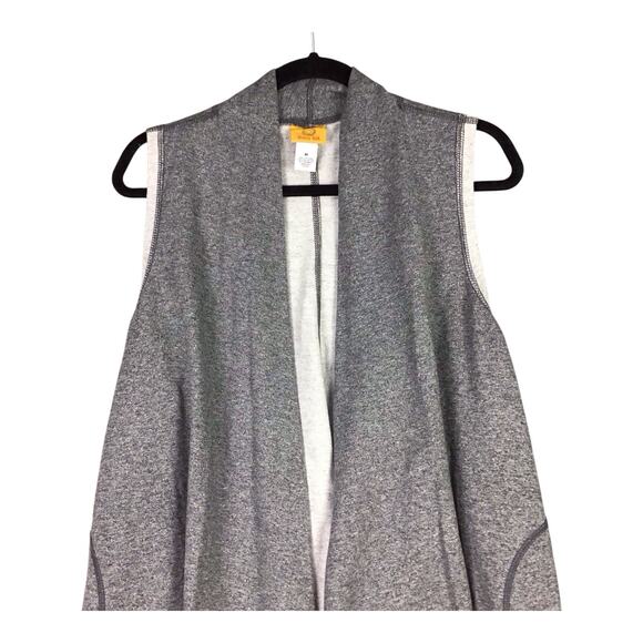 Ruby Rd Women’s Vest M Gray Open Front Asymmetrical Hem Pockets Trim - Picture 12 of 16